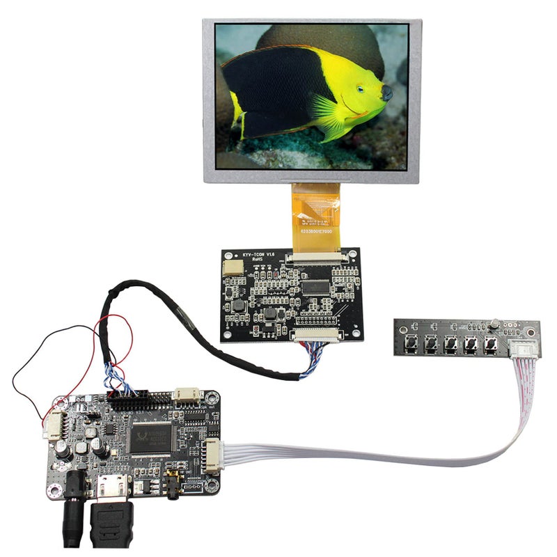 VSDISPLAY 5" ZJ050NA-08C 5 inch 640X480 LCD Screen Work with LCD Controller Driver Board VS-N5V3.1 AT050TN22 Replacement Screen - Image 1